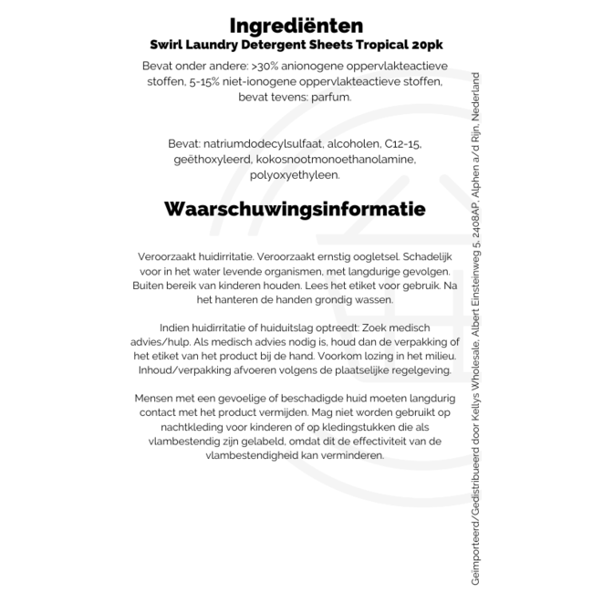 Swirl Laundry Detergent Sheets Tropical 14x20pk