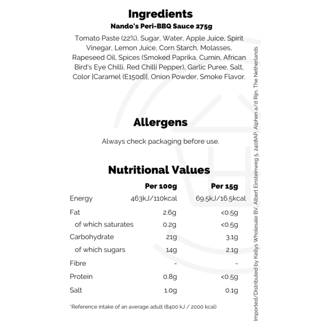 Nando's Peri-BBQ Sauce 6x275g