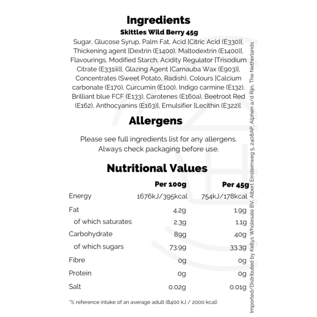 Skittles Wildberry 36x45g