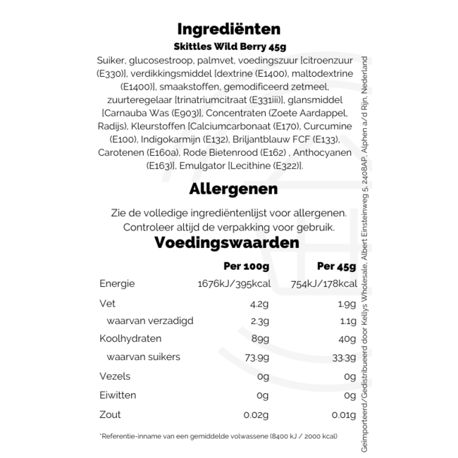 Skittles Wildberry 36x45g