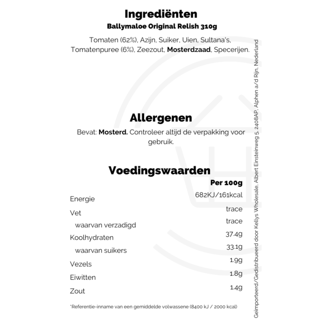 Ballymaloe Original Relish 12x310g