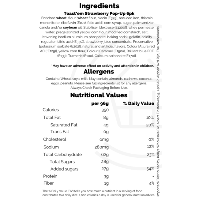 Toast'em Pop-Ups Frosted Strawberry 12x288g