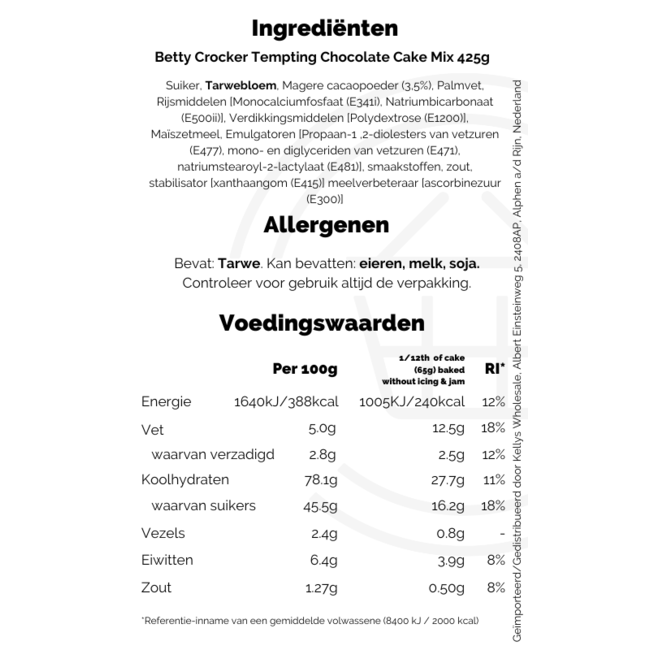 Betty Crocker Tempting Chocolate Cake Mix 6x425g