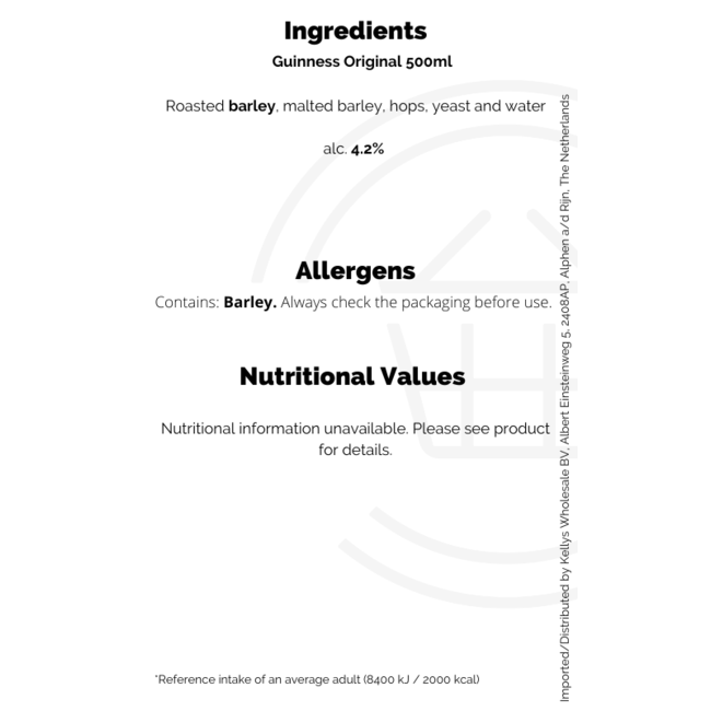 Guinness Original Glass Bottle 12x500ml