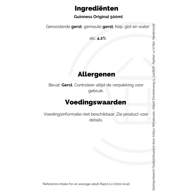 Guinness Original Glass Bottle 12x500ml