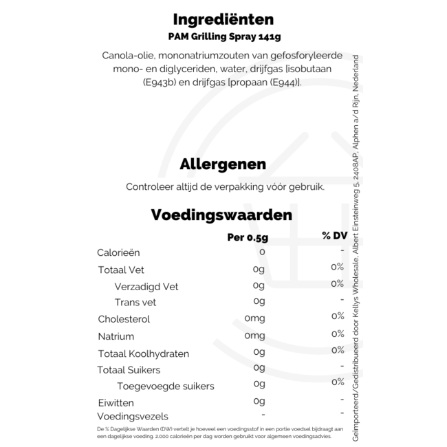 PAM Grilling Spray 12x141g