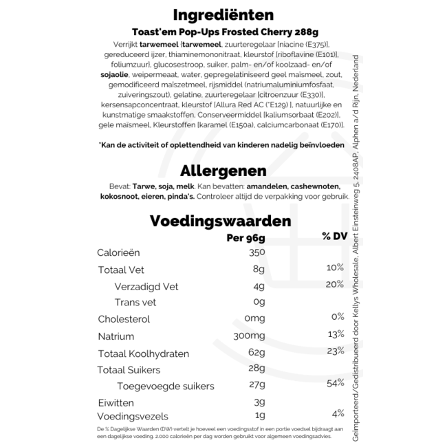 Toast'em Pop-Ups Frosted Cherry 12x288g