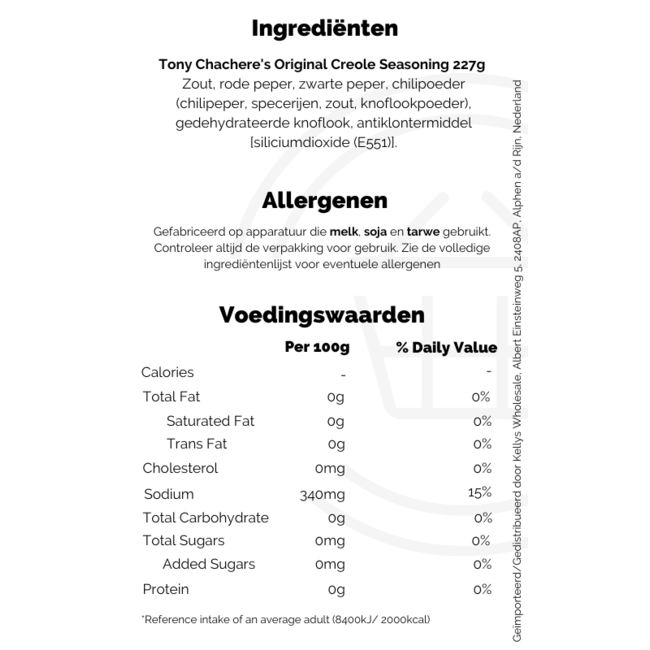 Tony Chachere Creole Seasoning 12x227g