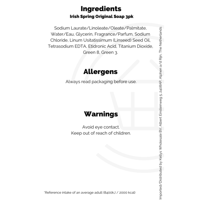 Irish Spring Original Soap 18x3pk 104.8g