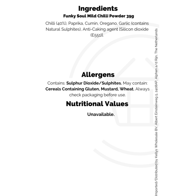 Funky Soul Mild Chilli Powder 6x39g
