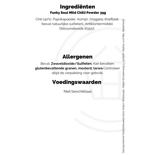 Funky Soul Mild Chilli Powder 6x39g