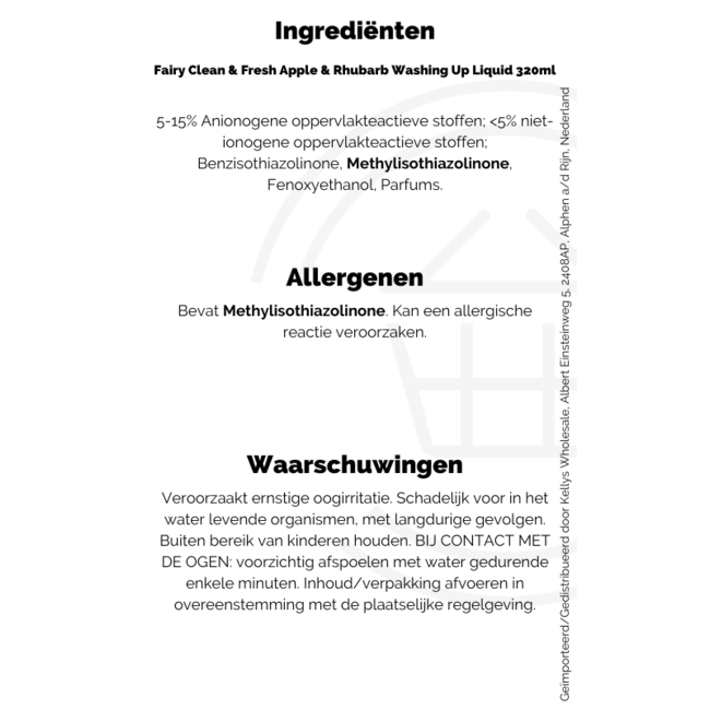 Fairy Clean & Fresh Apple & Rhubarb Washing Up Liquid 320ml