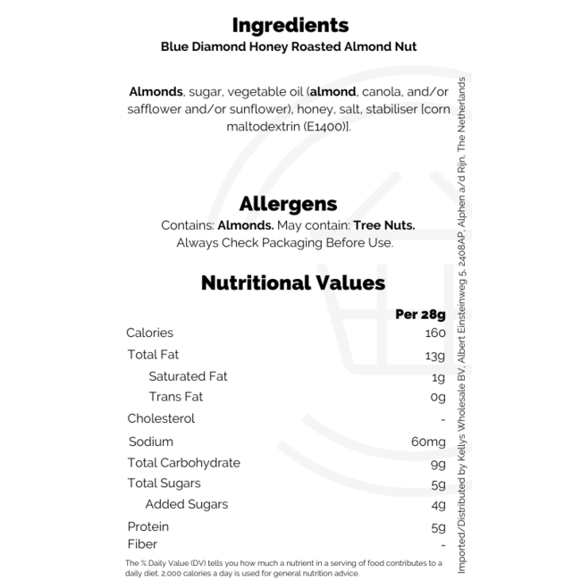 Blue Diamond Honey Roasted 12x170g Amandel noten