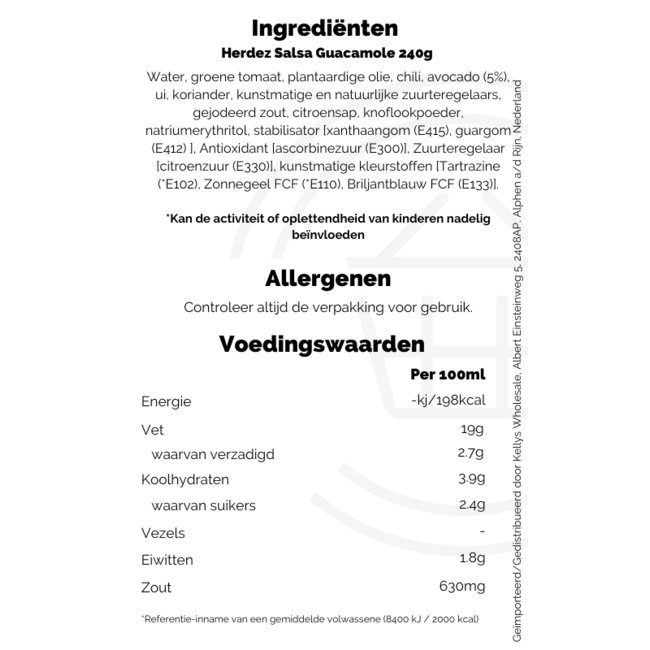 Herdez Salsa Guacamole 12x240g