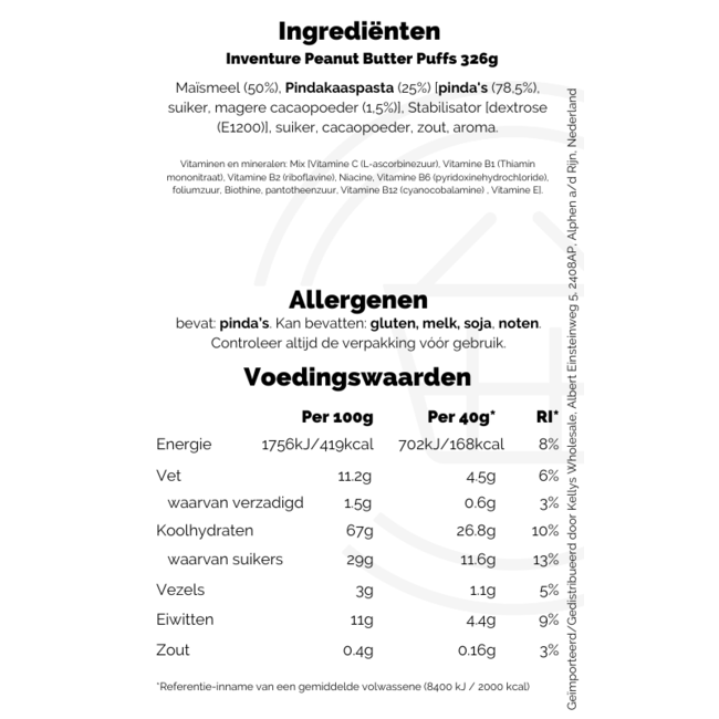 Inventure Peanut Butter Puffs 14x326g