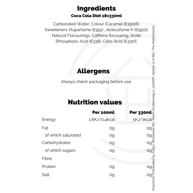 Coca-Cola Diet Coke 18x330ml