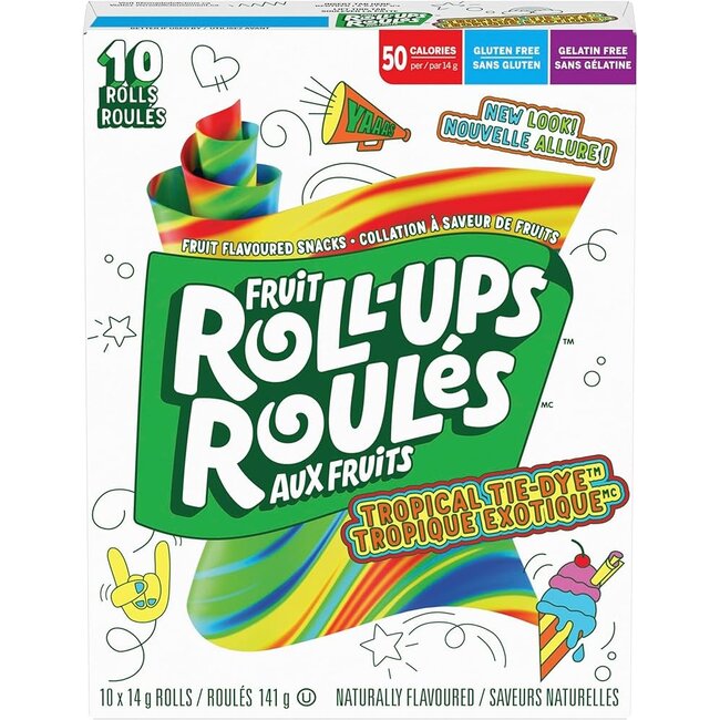 Fruit Roll-Ups Tropical Tie-Dye 10x141g