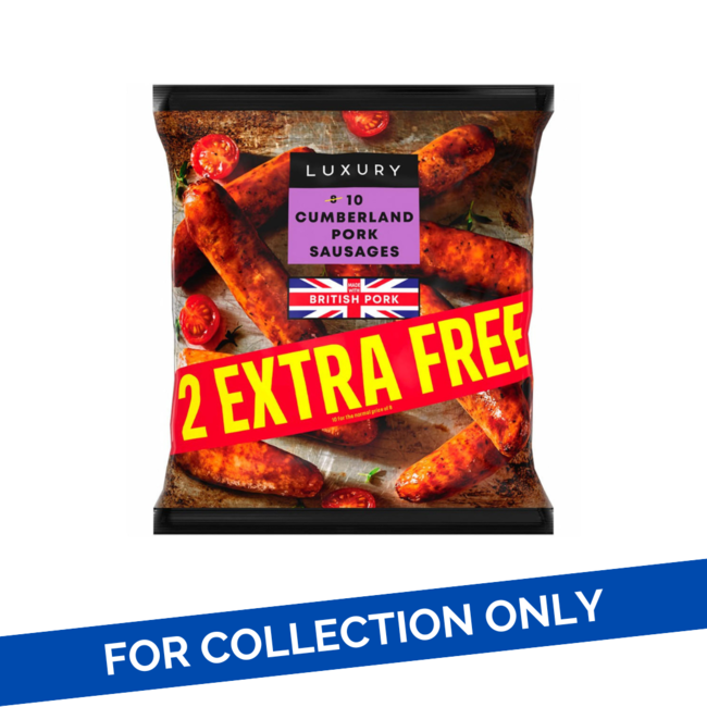 Iceland Luxury 10 Cumberland Pork Sausages 12x600g