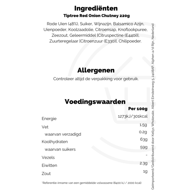 Tiptree Red Onion Chutney 6x220g