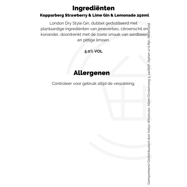 Kopparberg Strawberry & Lime Gin & Lemonade 12x250ml