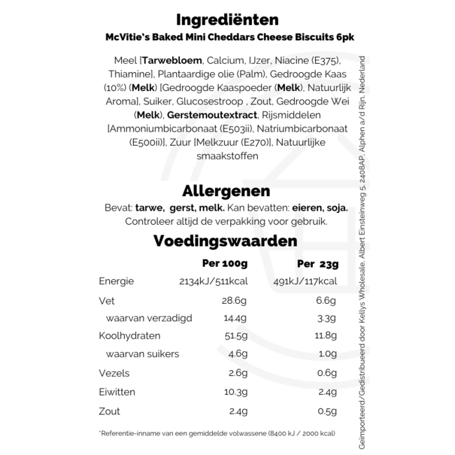 McVitie's Mini Cheddars 12x6pk