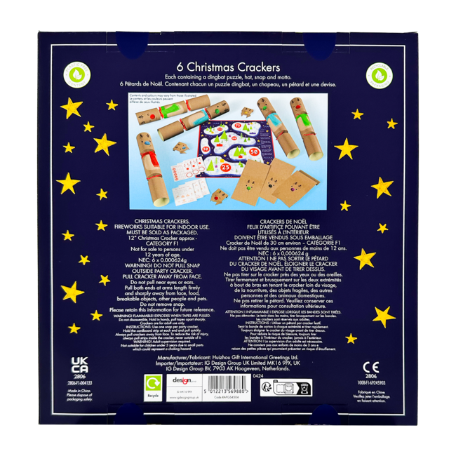 Leaping Reindeer 12x(6x12'') Christmas Crackers