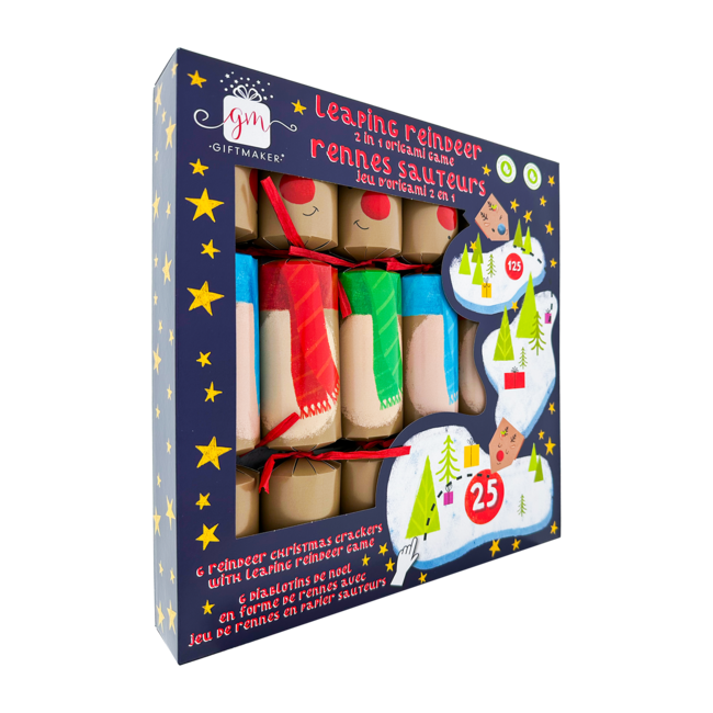 Leaping Reindeer 12x(6x12'') Christmas Crackers