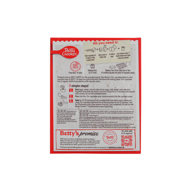 Betty Crocker Velvety Vanilla Cake Mix 6x425g