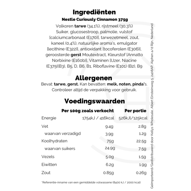 Nestle Curiously Cinnamon PM£3.25 6x375g
