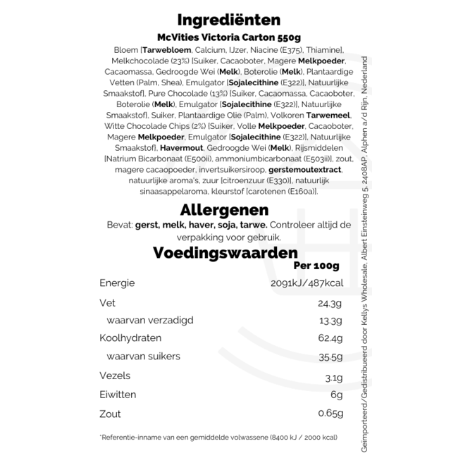 McVities Victoria 6x490g