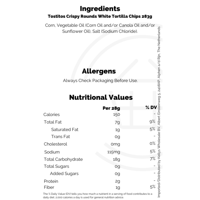 Tostitos Crispy Rounds White Tortilla Chips 6x283g