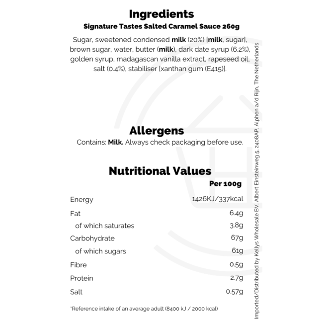 Signature Tastes Salted Caramel Sauce 12x260g