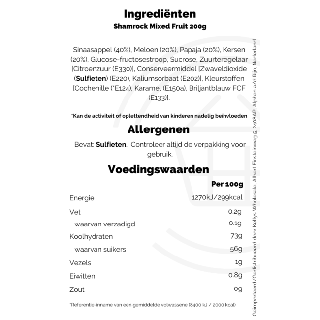 Shamrock Mixed Fruit 12x200g