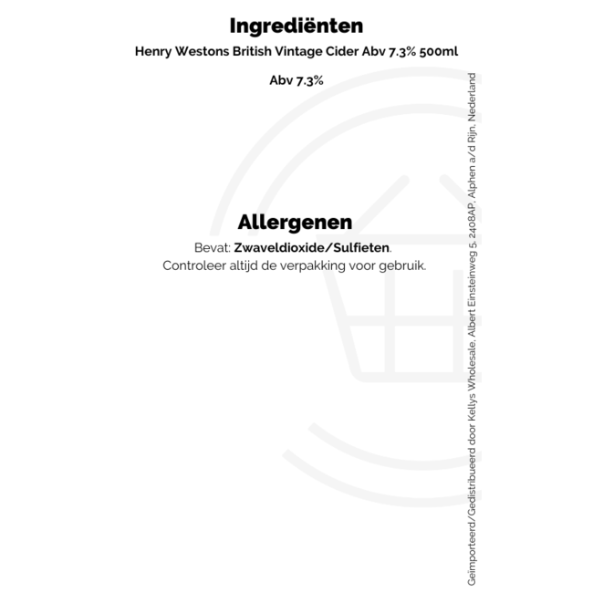 Henry Westons British Vintage Cider Abv 7.3% 8x500ml