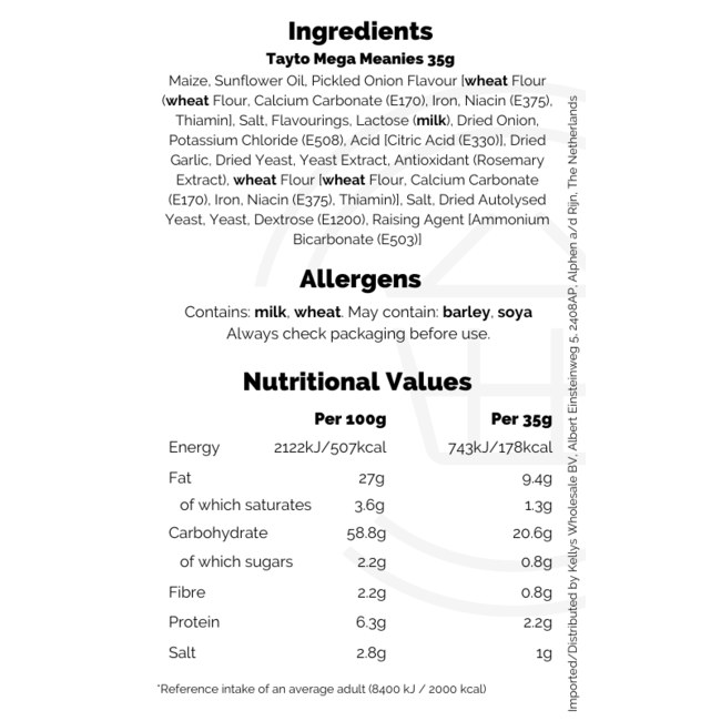 Tayto Mega Meanies 50x35g