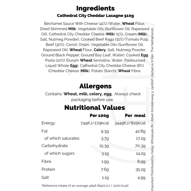Cathedral City Cheddar Lasagne 12x400g