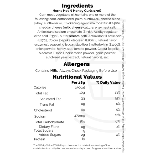 Herr's Hot N Honey Curls 12x170G