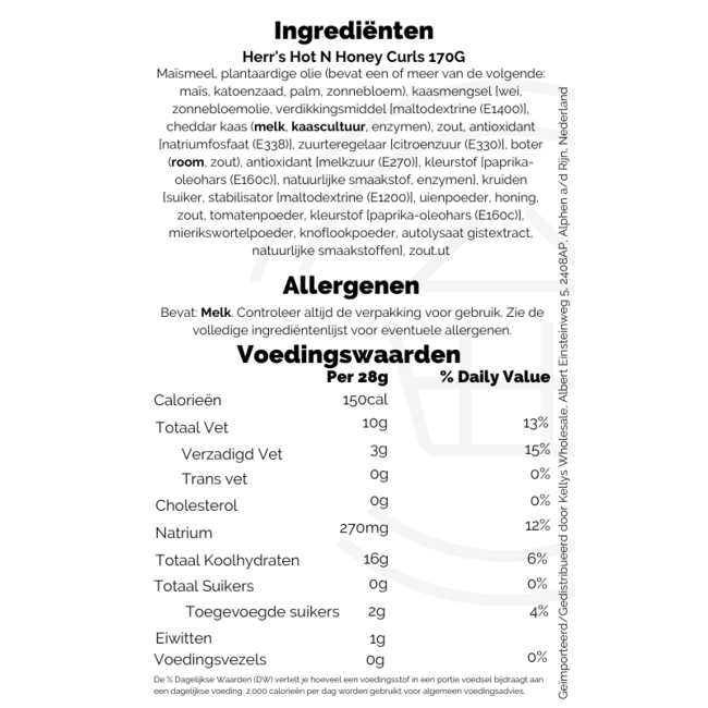 Herr's Hot N Honey Curls 12x170G