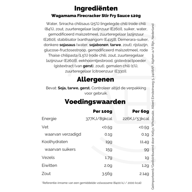 Wagamama Firecracker Stir Fry Sauce 12x120g