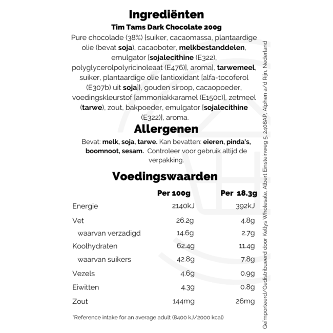 Tim Tam Dark Chocolate 24x200g