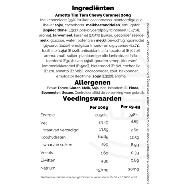 Tim Tam Chewy Caramel 24x175g