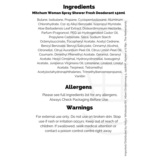 Mitchum Woman Spray Shower Deodorant 6x150ml