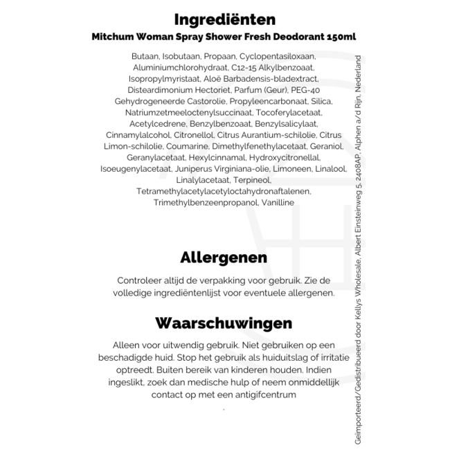 Mitchum Woman Spray Shower Deodorant 6x150ml