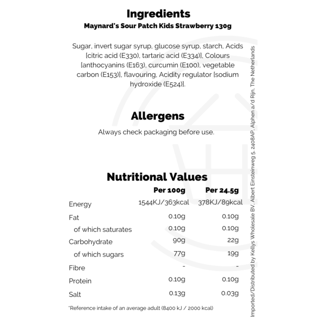 Sour Patch Kids Strawberry 10x130g