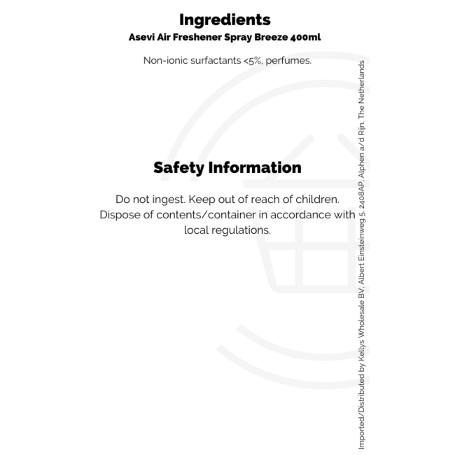 Asevi Air Freshener Spray Breeze 12x400ml