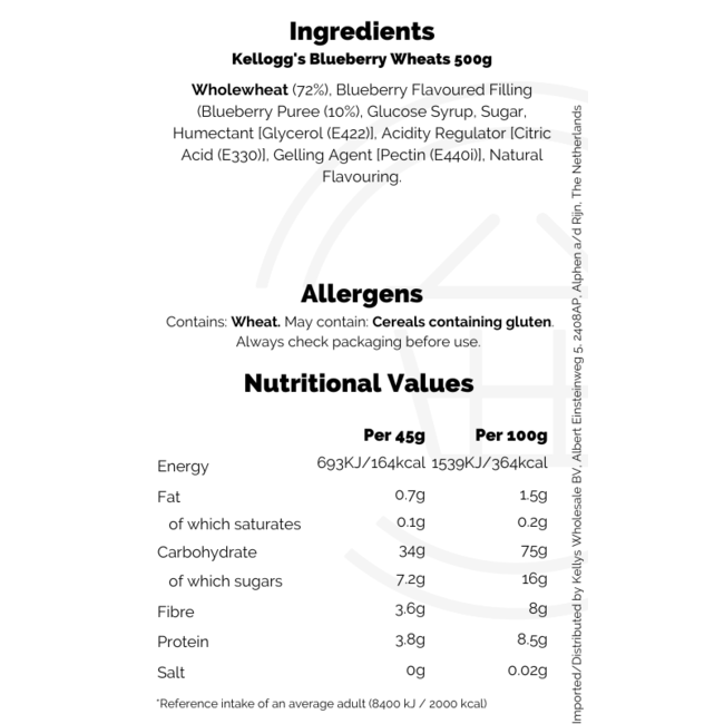 Kellogg's Blueberry Wheats 10x500g