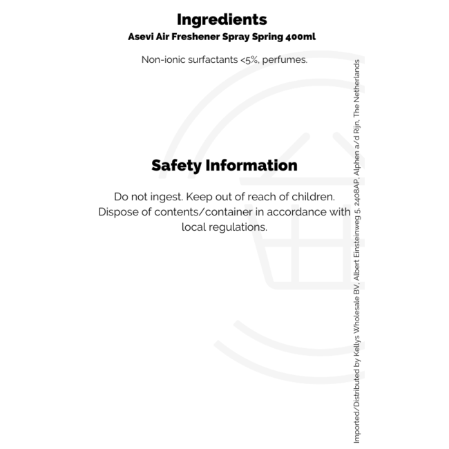 Asevi Air Freshener Spray Spring 12x400ml