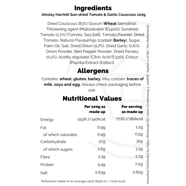 Ainsley Harriott Sun-dried Tomato & Garlic Couscous 12x100g