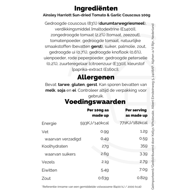 Ainsley Harriott Sun-dried Tomato & Garlic Couscous 12x100g