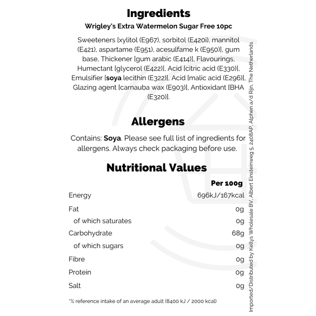 Wrigley's Extra Watermelon Sugar Free 30x10pc